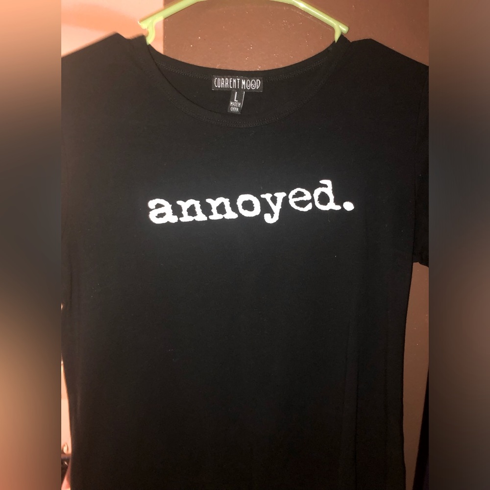 Dolls kill emo baby tee Large ANNOYED crop top